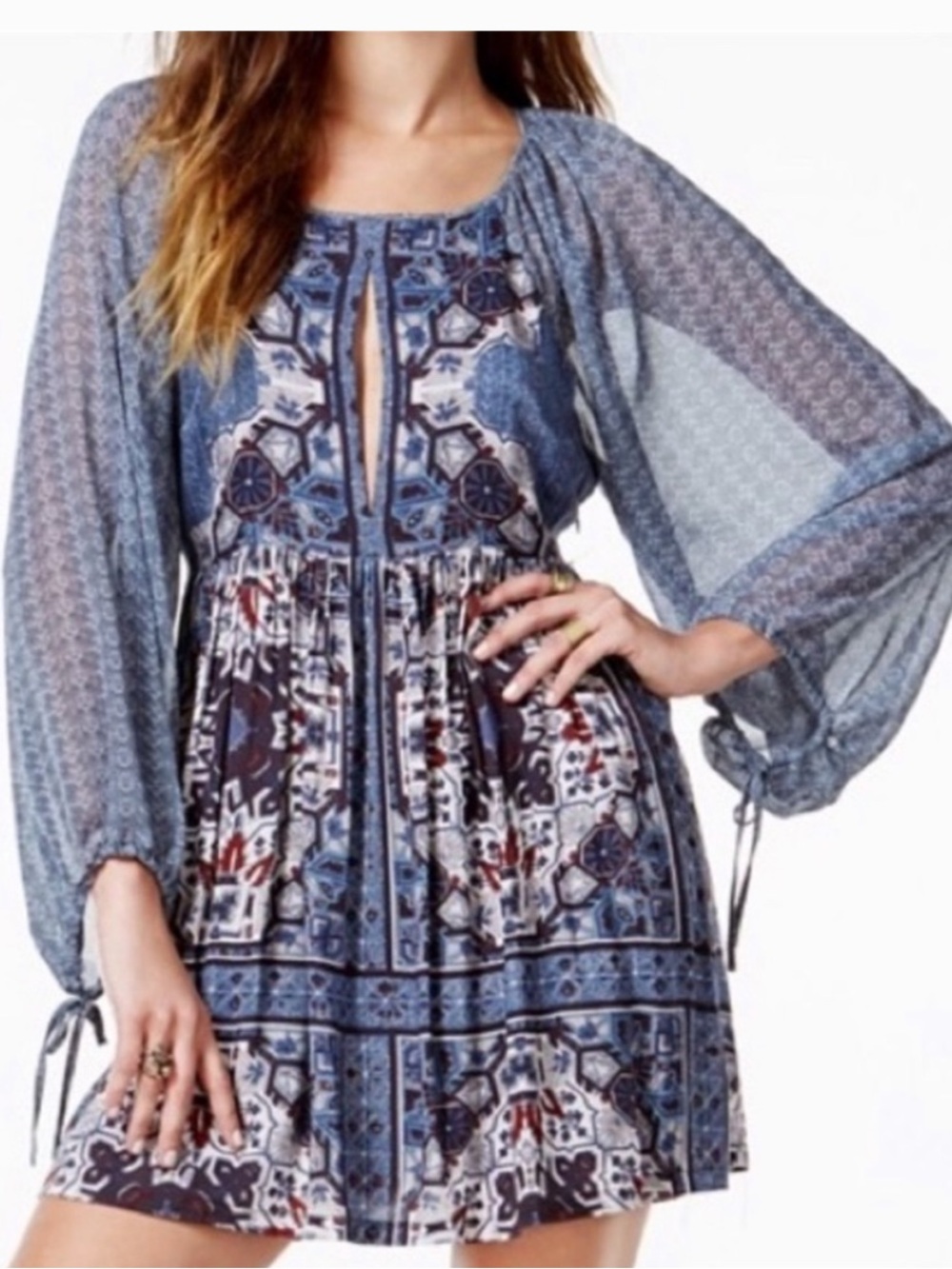 Free People size 8 Oksana woman's Long-Sleeve Mini Dress